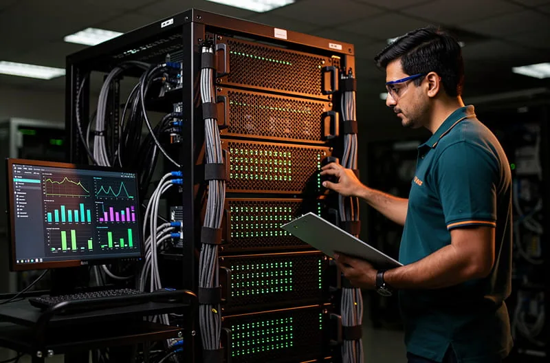 Burn-in racks with units under test